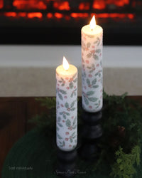 Holly LED Glitter Candle