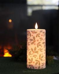 Holly LED Glitter Candle