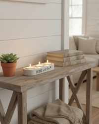 Tealight Holder Trio Tan Home Sweet Home