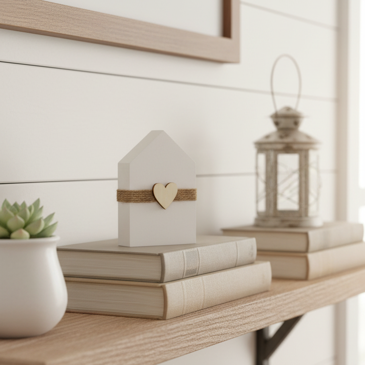 House Sitter With Wooden Heart