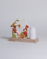 House With Heart and Vase Fall Leaves