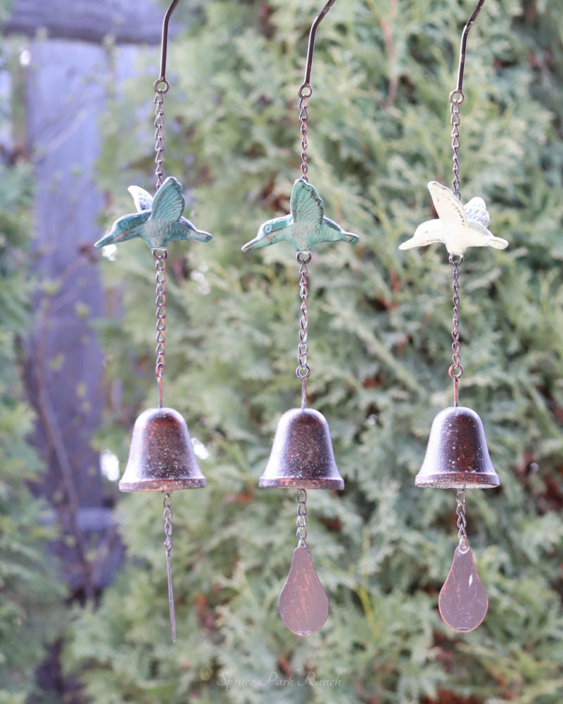 Cast Iron Hummingbird Bell Wind Chime