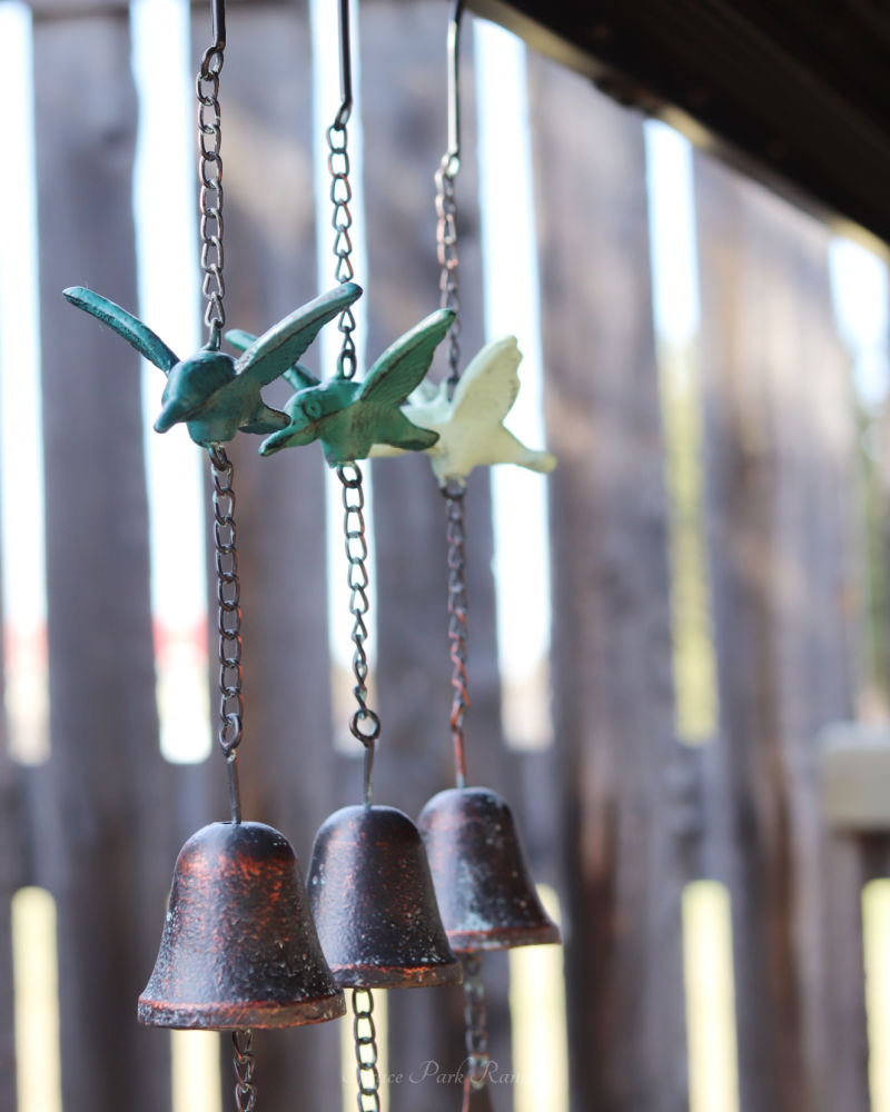 Cast Iron Hummingbird Bell Wind Chime