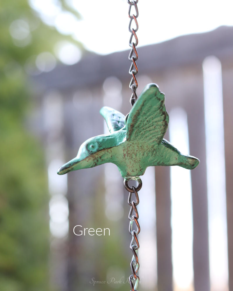 Cast Iron Hummingbird Bell Wind Chime