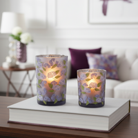 Hydrangea Glass Candle Holder