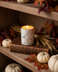 Fall Harmony Mercury Glass Candle Holder