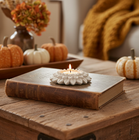 White Resin Sunflower Candle Holder