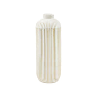 White Line Engraved Ceramic Vase