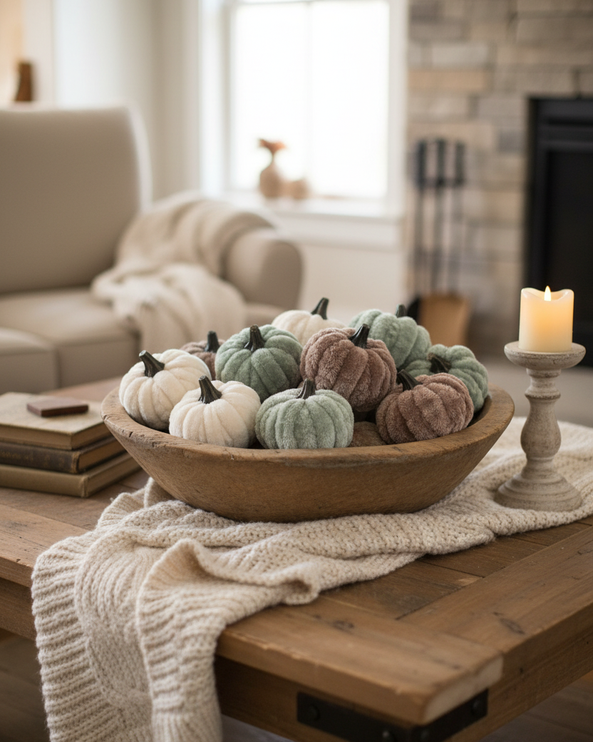 Plush Velvet Neutral Pumpkin