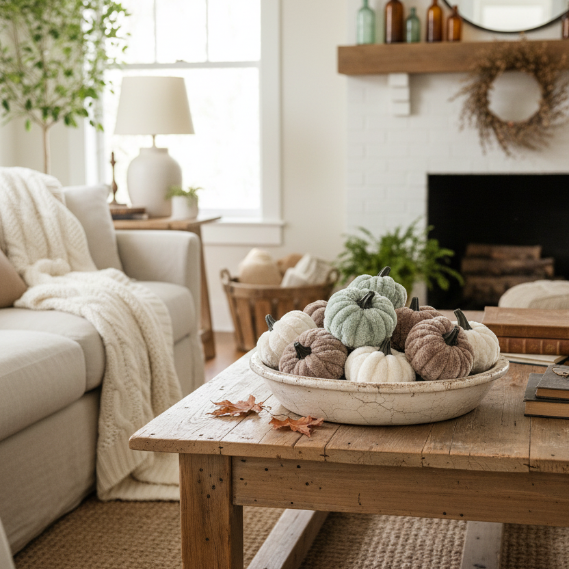 Plush Velvet Neutral Pumpkin