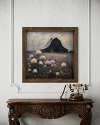 Rustic Barn and Hydrangeas Canvas Print
