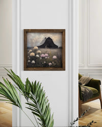 Rustic Barn and Hydrangeas Canvas Print