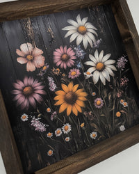 White Daisy Duo and Wildflowers Canvas Print