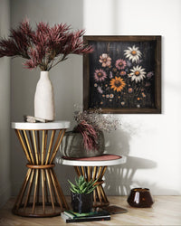 White Daisy Duo and Wildflowers Canvas Print