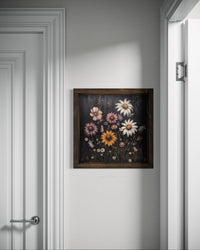 White Daisy Duo and Wildflowers Canvas Print