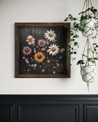 White Daisy Duo and Wildflowers Canvas Print