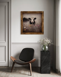 Holstein Cow in Wildflowers Canvas Print
