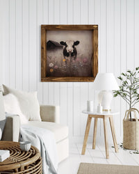 Holstein Cow in Wildflowers Canvas Print