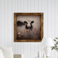 Holstein Cow in Wildflowers Canvas Print