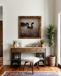 Holstein Cow in Wildflowers Canvas Print
