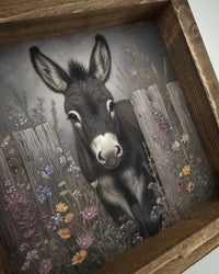 Donkey and Wildflowers Canvas Print