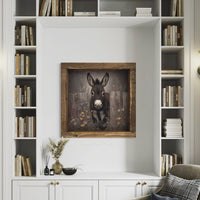 Donkey and Wildflowers Canvas Print