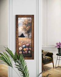 Black Barn and Hydrangea Field Canvas Print 36” x 15”