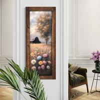 Black Barn and Hydrangea Field Canvas Print 36” x 15”