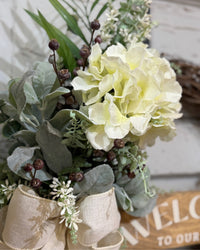 Welcome to Our Home White Hydrangea Wreath