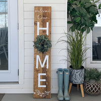 Home Porch Sign With Wreath