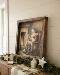 By the Fireside With Santa Canvas Print Exclusive