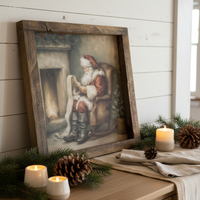 By the Fireside With Santa Canvas Print Exclusive