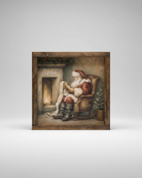 By the Fireside With Santa Canvas Print Exclusive