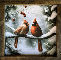Cardinals in the Snow Canvas Print Exclusive