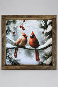 Cardinals in the Snow Canvas Print Exclusive
