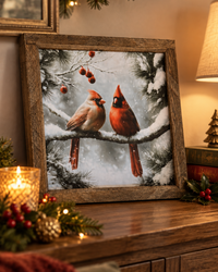 Cardinals in the Snow Canvas Print Exclusive
