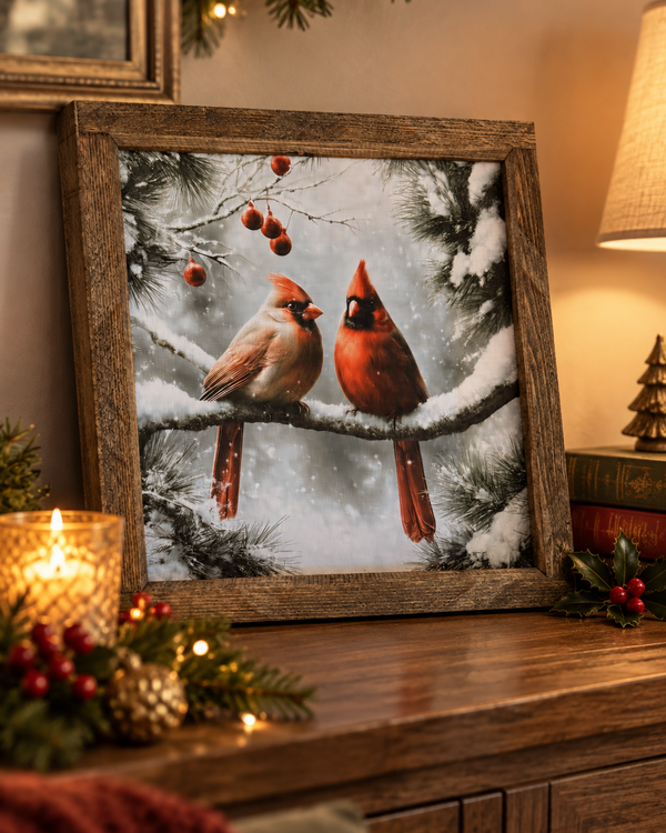 Cardinals in the Snow Canvas Print Exclusive