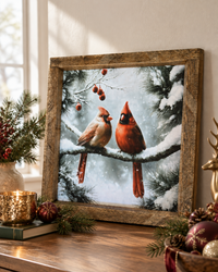 Cardinals in the Snow Canvas Print Exclusive