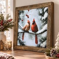 Cardinals in the Snow Canvas Print Exclusive