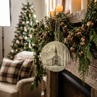 Joy to the World Rustic Disc Ornament