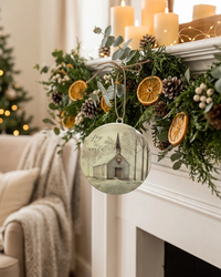 Joy to the World Rustic Disc Ornament