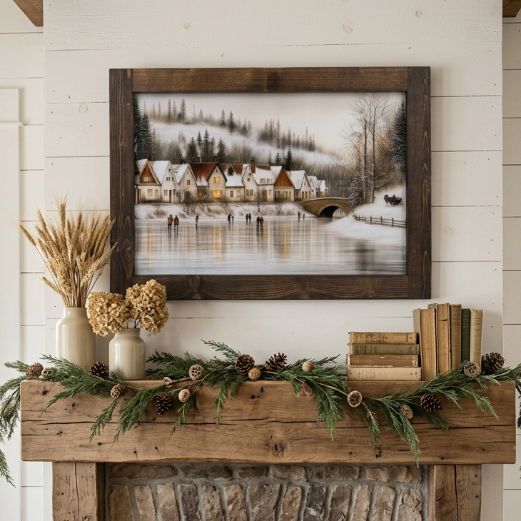 The Village Skating Pond Canvas Print