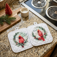 Classic Christmas Pot Holders Set of 2 Cardinals