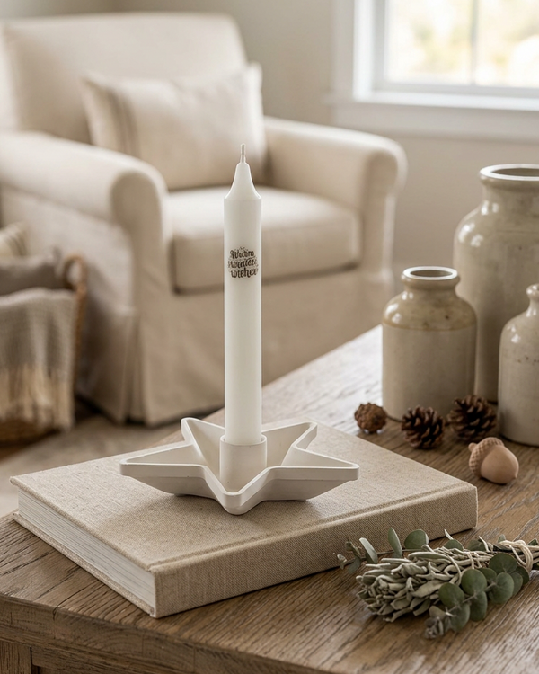 Star Candle Holder With Candle