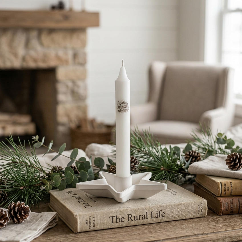 Star Candle Holder With Candle