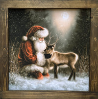 Santa's Woodland Friend Canvas Print Exclusive