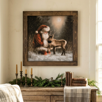 Santa's Woodland Friend Canvas Print Exclusive