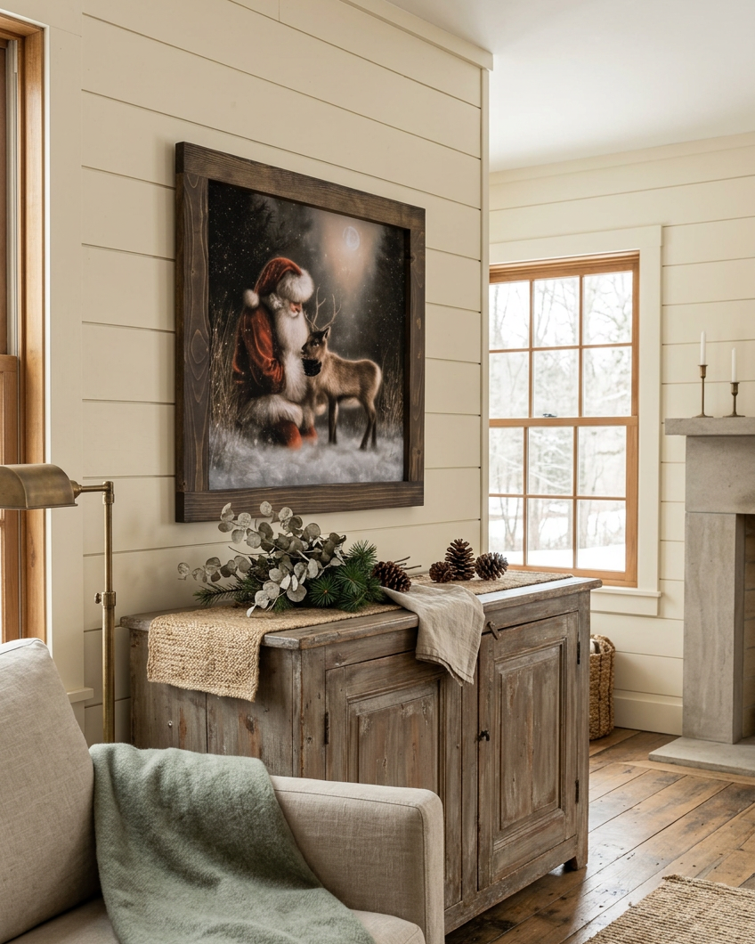 Santa's Woodland Friend Canvas Print Exclusive