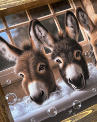 Donkey Trio in Bubble Bath Canvas Print