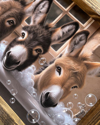Donkey Trio in Bubble Bath Canvas Print